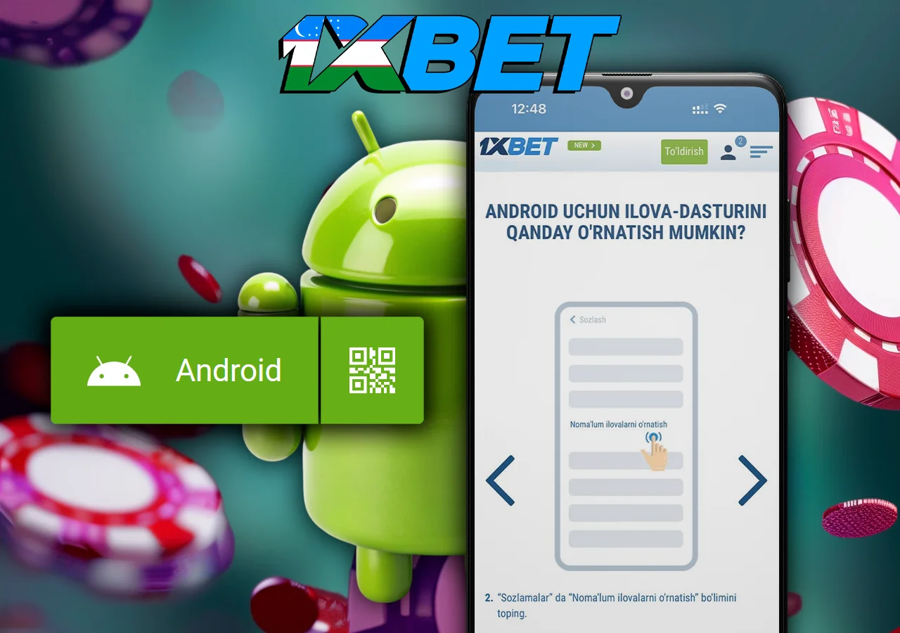 Ilovani Android-ga o'rnatish bo'yicha ko'rsatmalar mavjud bo'lgan qism telefonda ochiq.